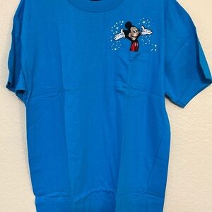 Anvil Vintage Disney shirt  XL Mickey Blue Front Pocket Early 90’s Embroidered